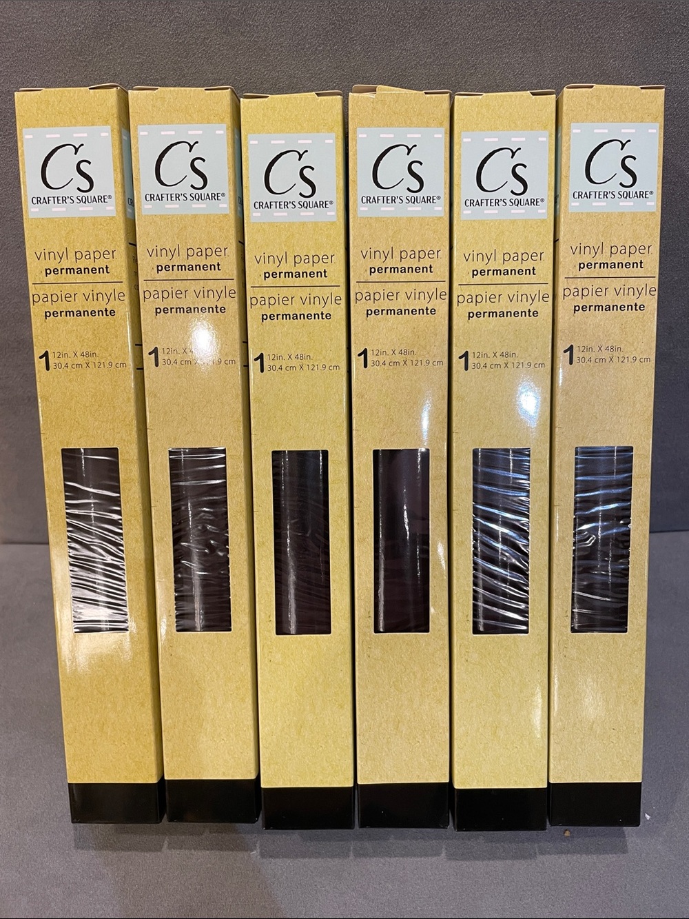 Crafter's Square Black Permanent Vinyl Paper Rolls Lot of 6 NEW Cricut Craft DIY